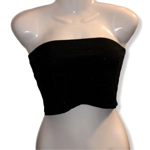 American Eagle black ribbed Tub Top crop top